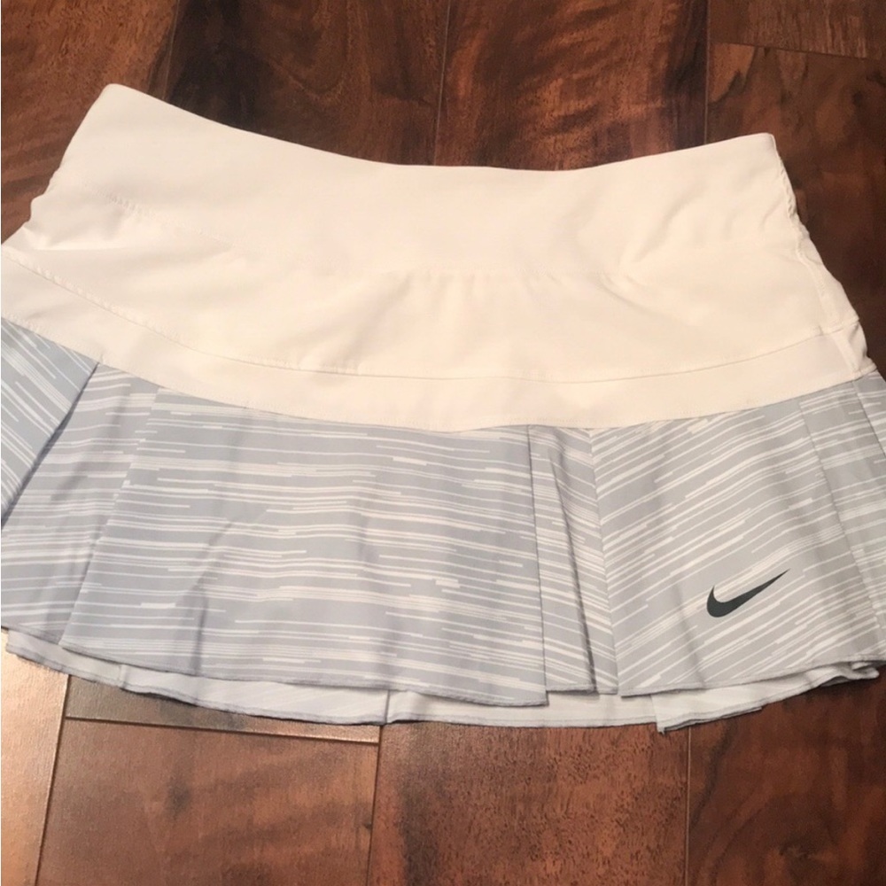 White and Gray Nike Tennis Skirt
